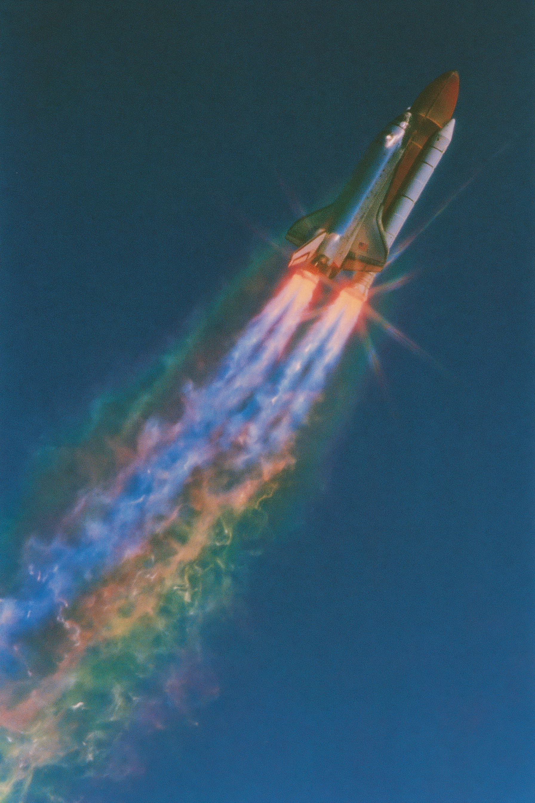 Space Shuttle Ascending at High Altitude