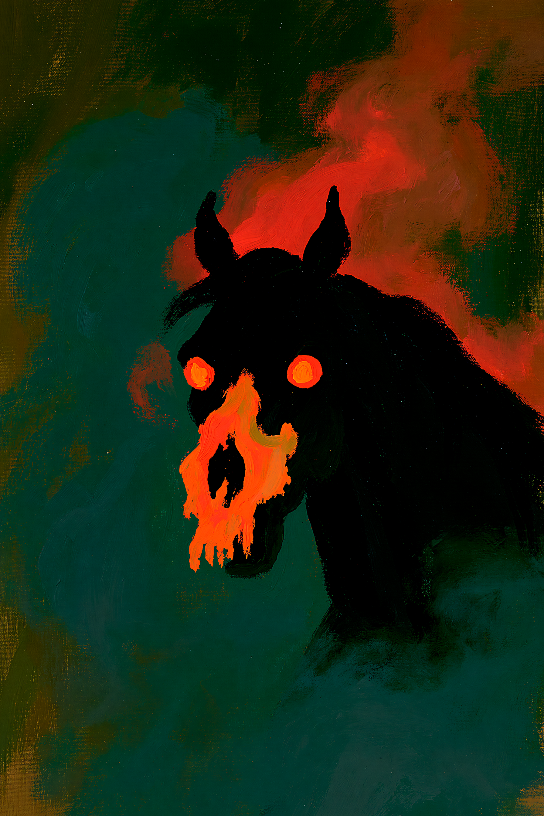 Skull-Muzzled Horse in the Mist