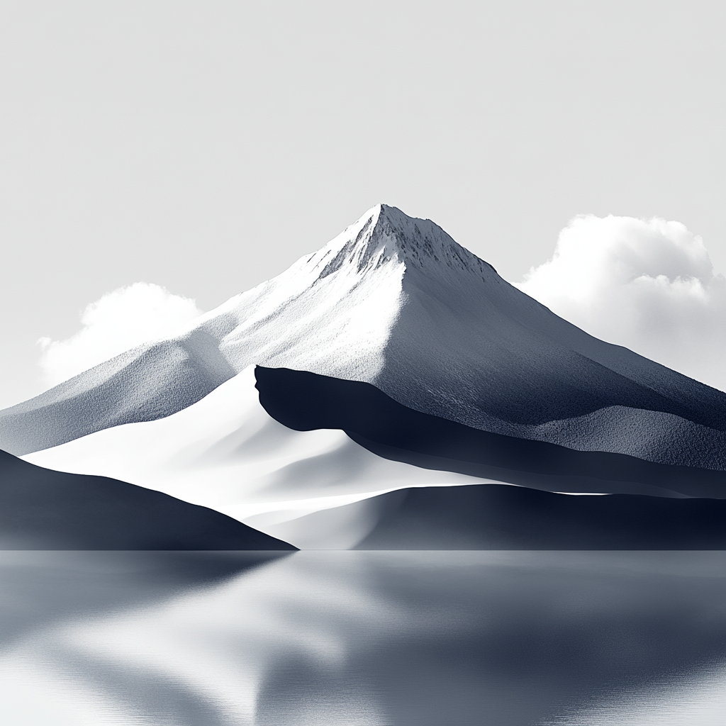 Montagne enneigée sous les nuages