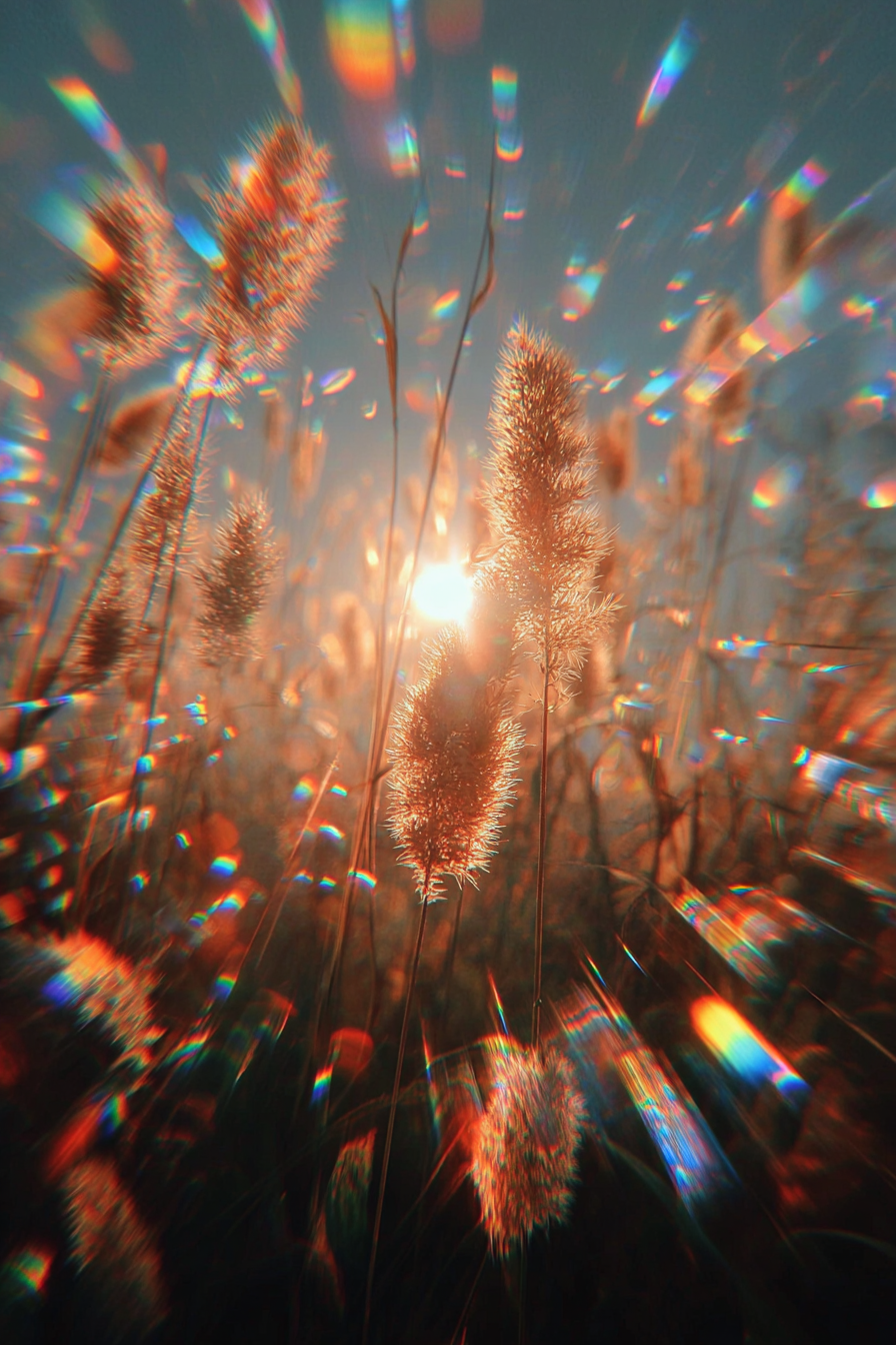 Prismatic Mirror Door in Amber Grass