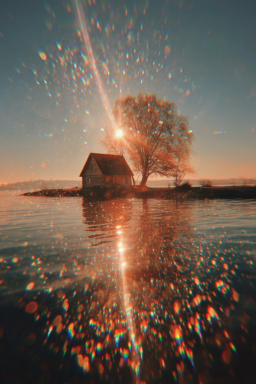 Prismatic Dawn at the A-Frame Lake House