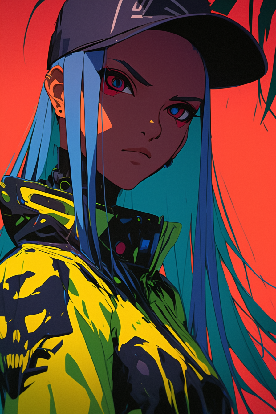 Cyberpunk Girl in a Futuristic Celebration