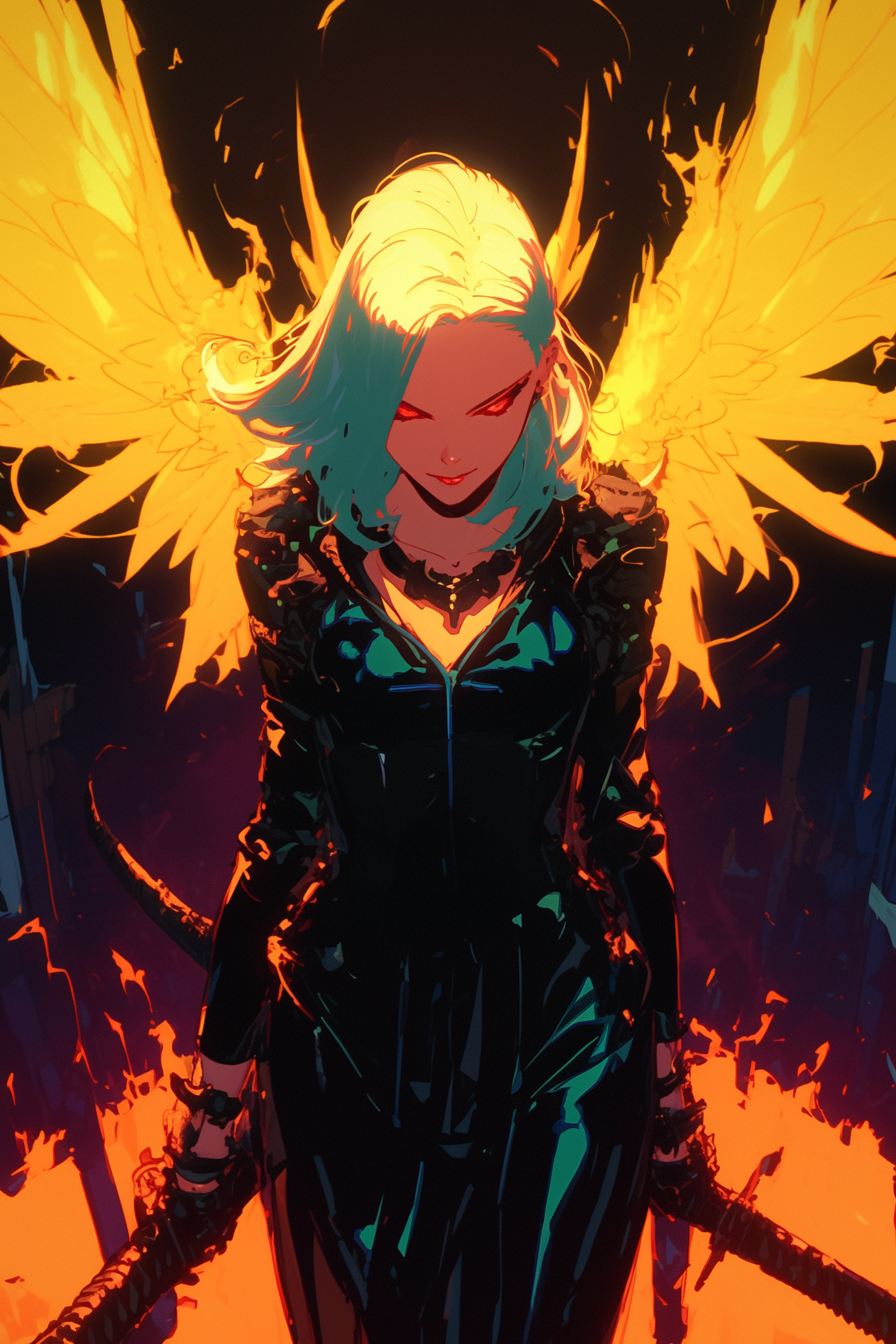 Winged Valkyrie with a Plasma Weapon