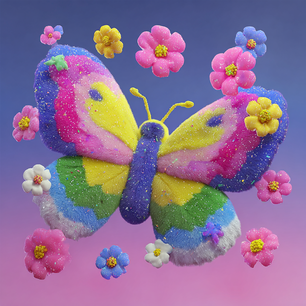 Mechanical Butterfly with Woolen Wings