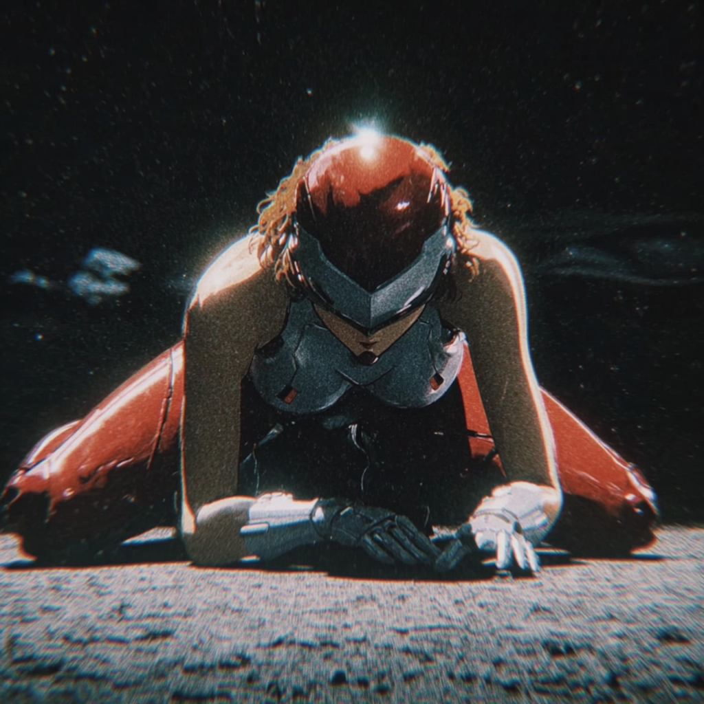 Chrome Spider Heroine in a Deep Backbend