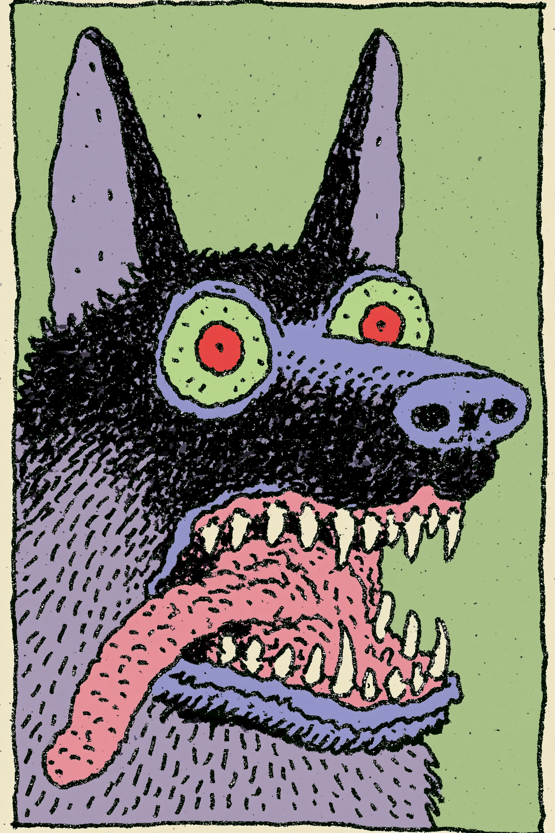 Two-Headed German Shepherd Black Metal Logo