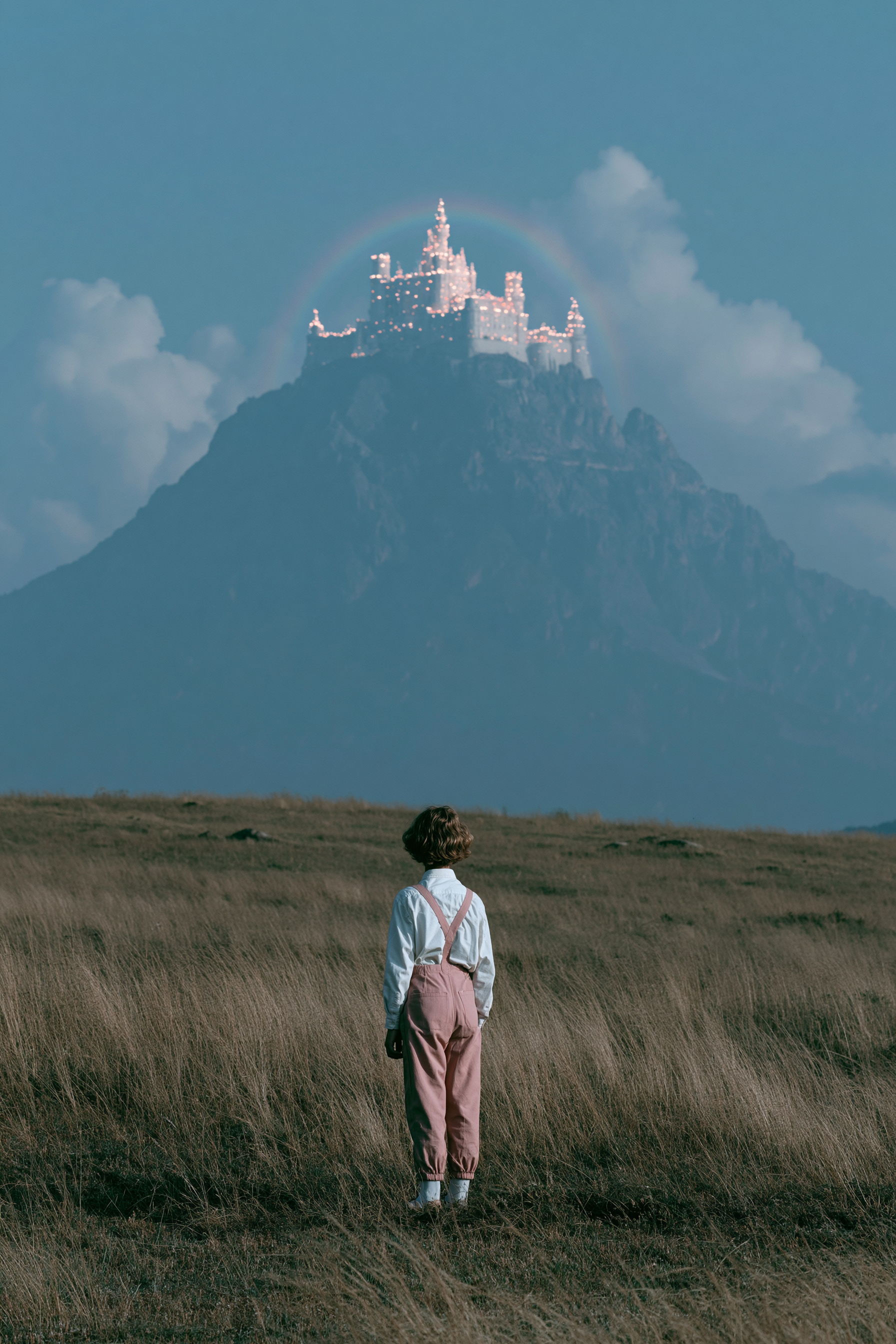 Child Gazing at the Rainbow Castle