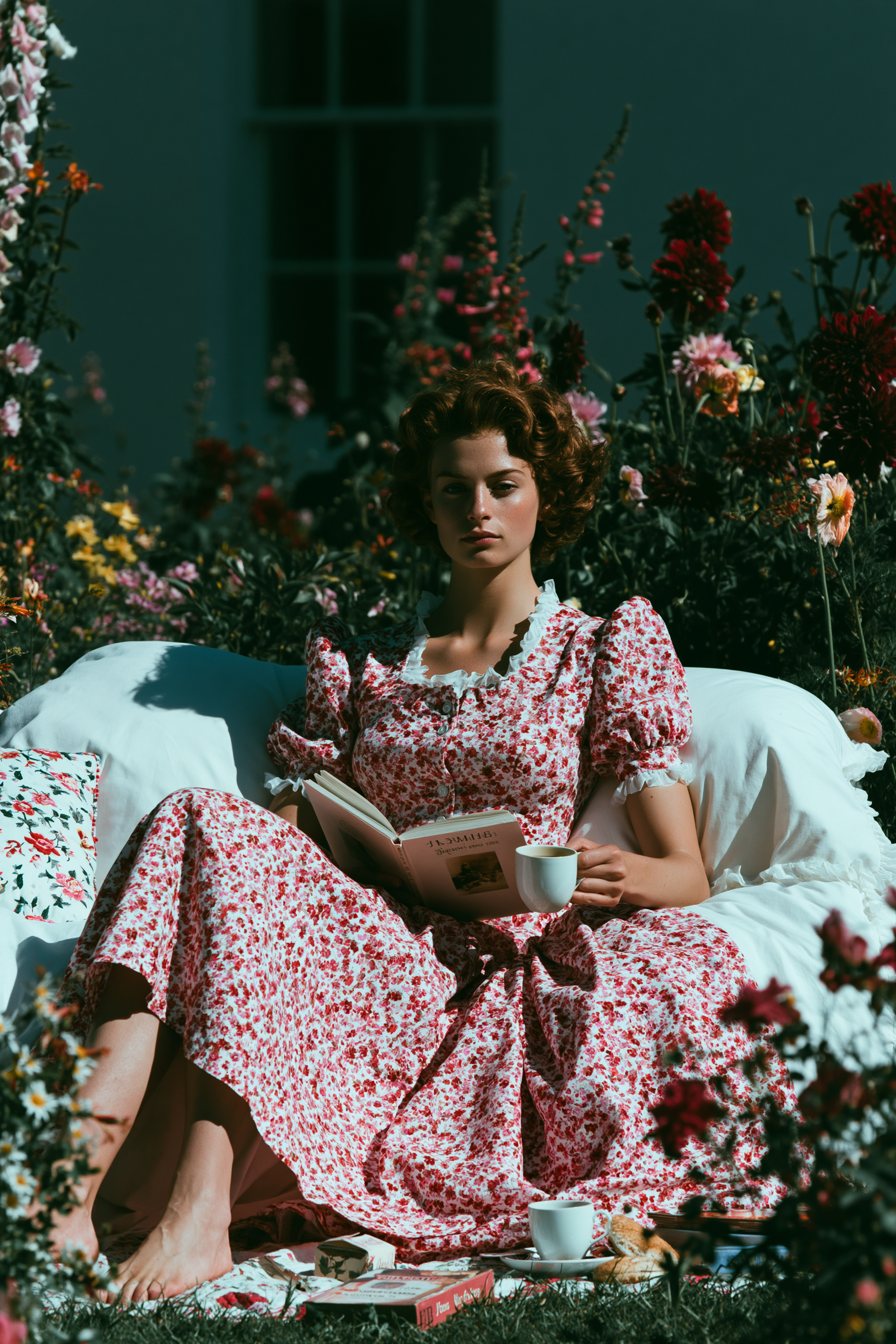 Reading with Coffee in the Garden