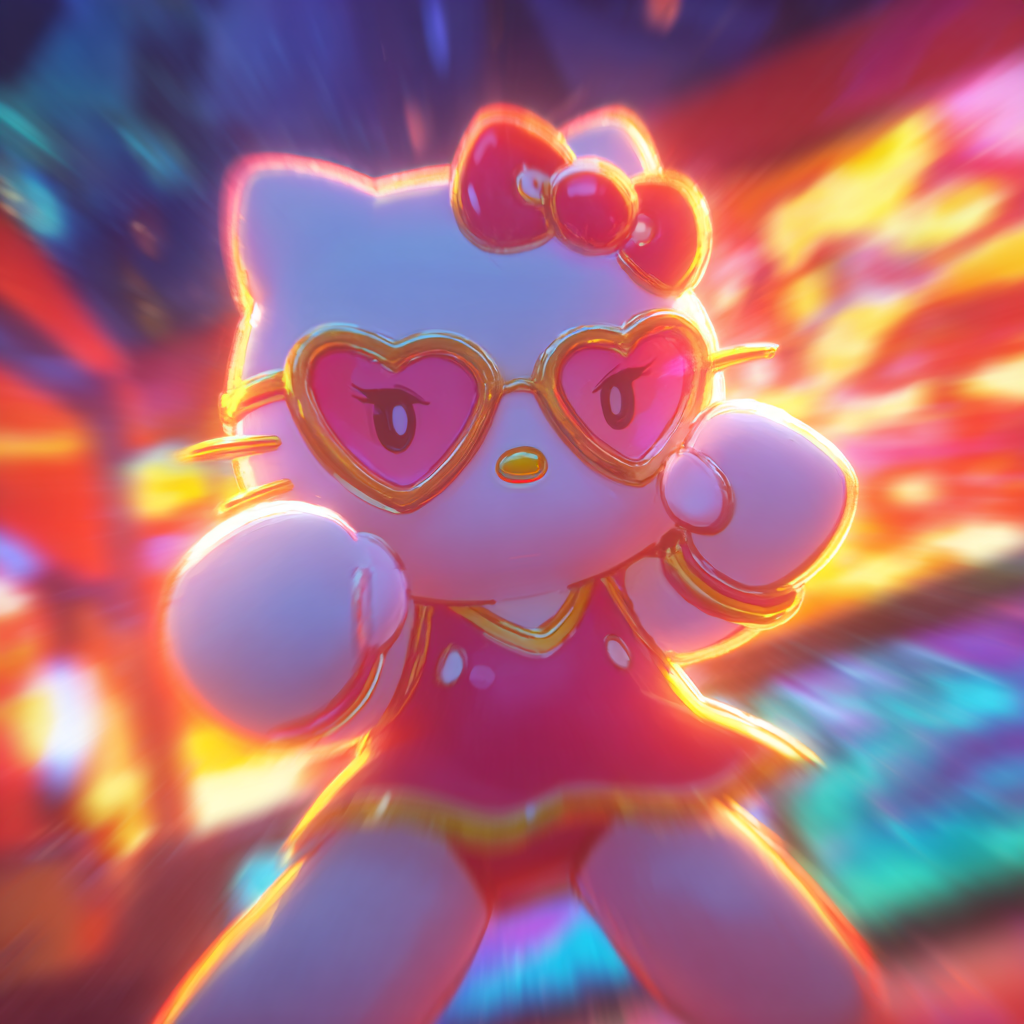 Hello Kitty in Heart-Shaped Sunglasses