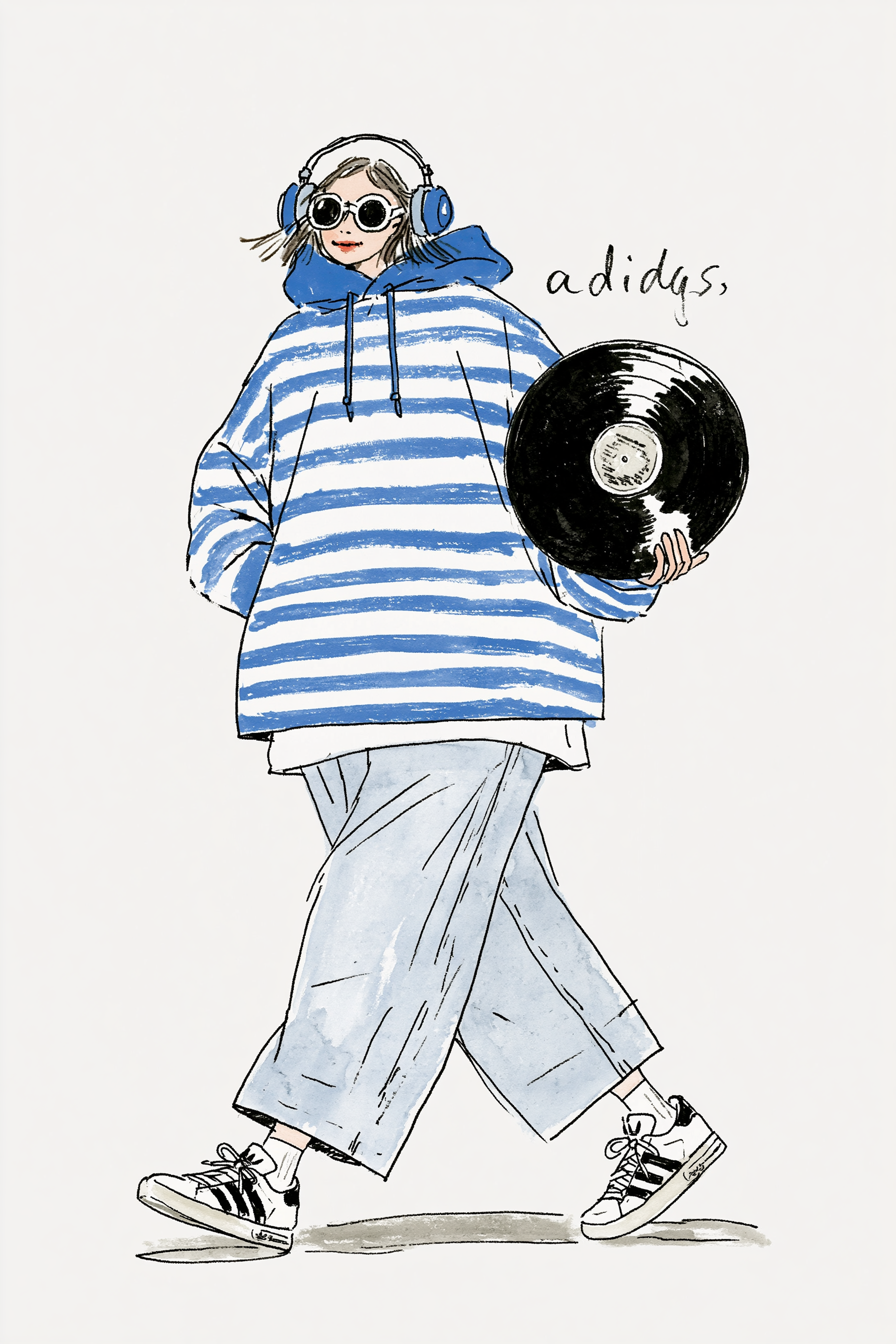Retro Rave Character with Vinyl