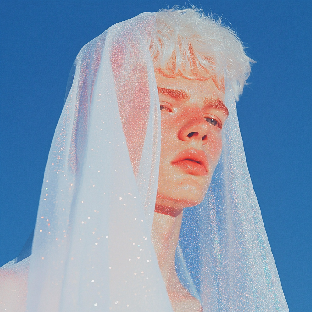 Albino Portrait in Opalescent Drapery
