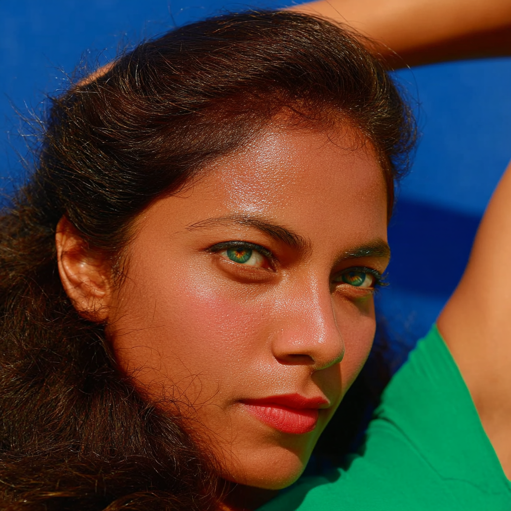 Caribbean Beauty with Green Eyes