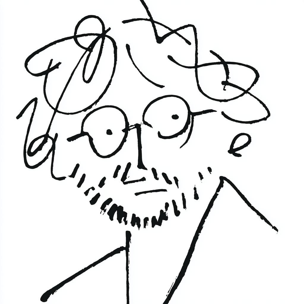 Mullet-Haired Boy with Round Glasses