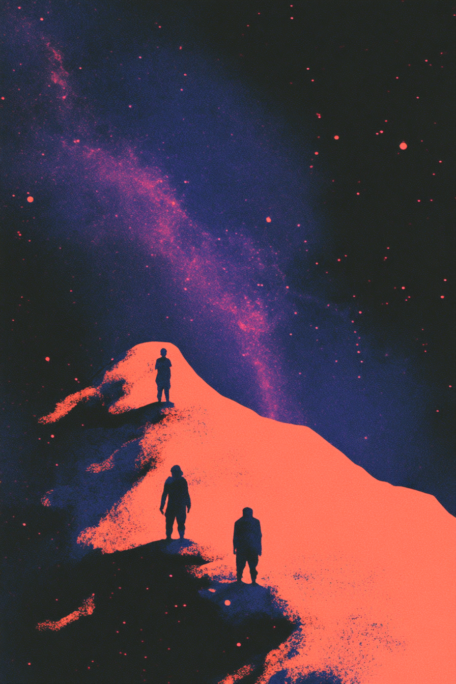 Krieger des Universums blicken zu den Sternen