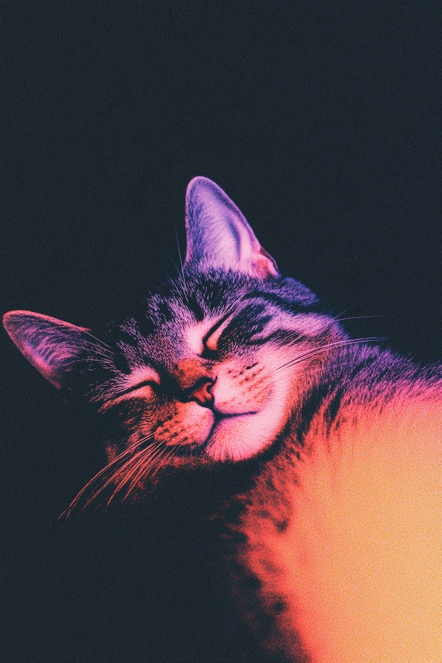 Cat on a Clean Portrait Background