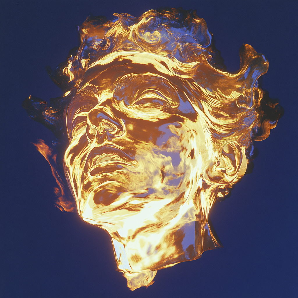 Van Gogh–Inspired Neon Female Face
