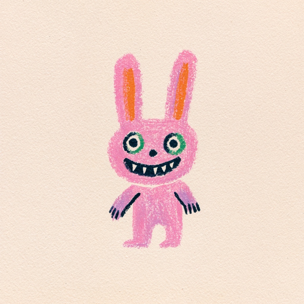 Cute Evil Cartoon Rabbit