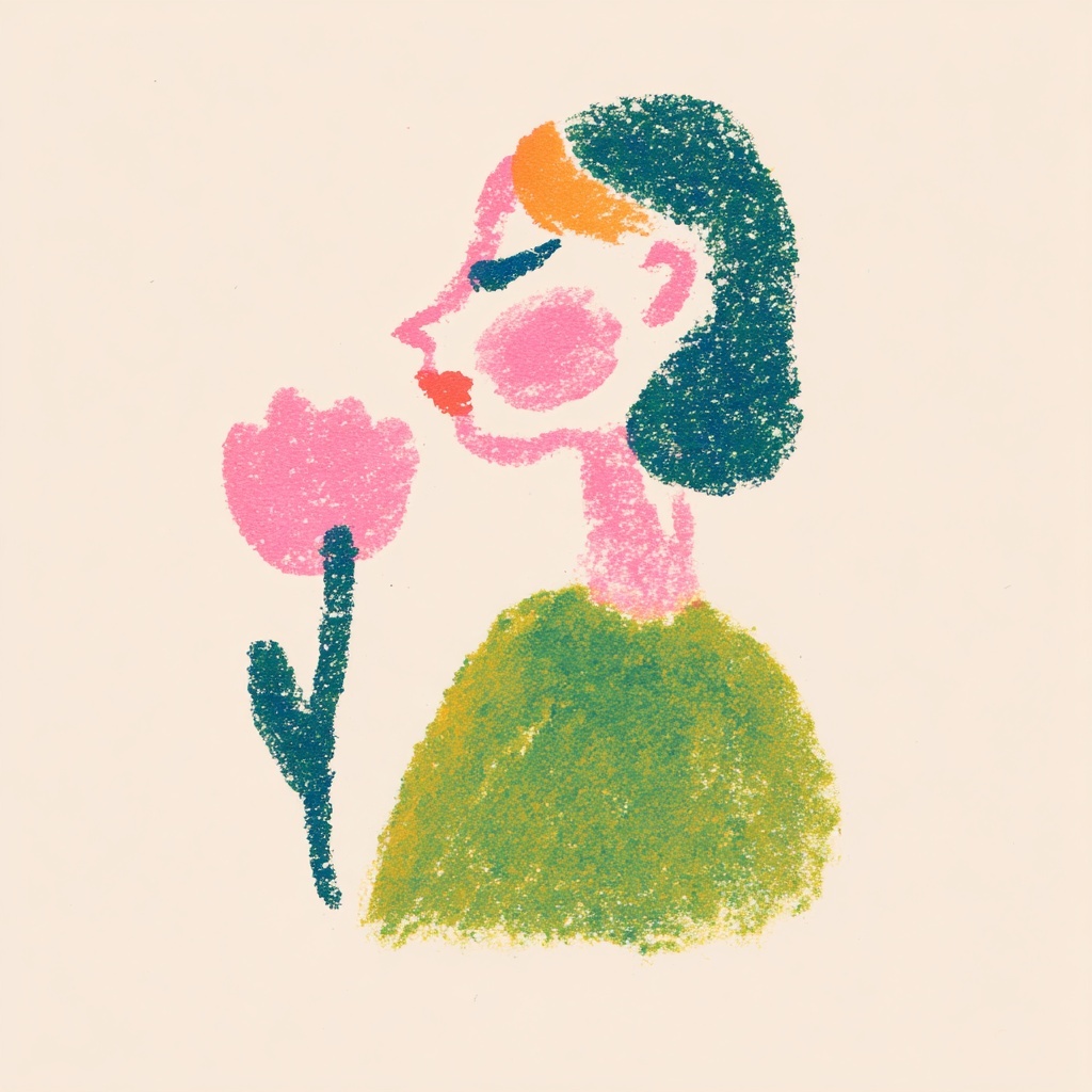 Woman with a Pink Flower