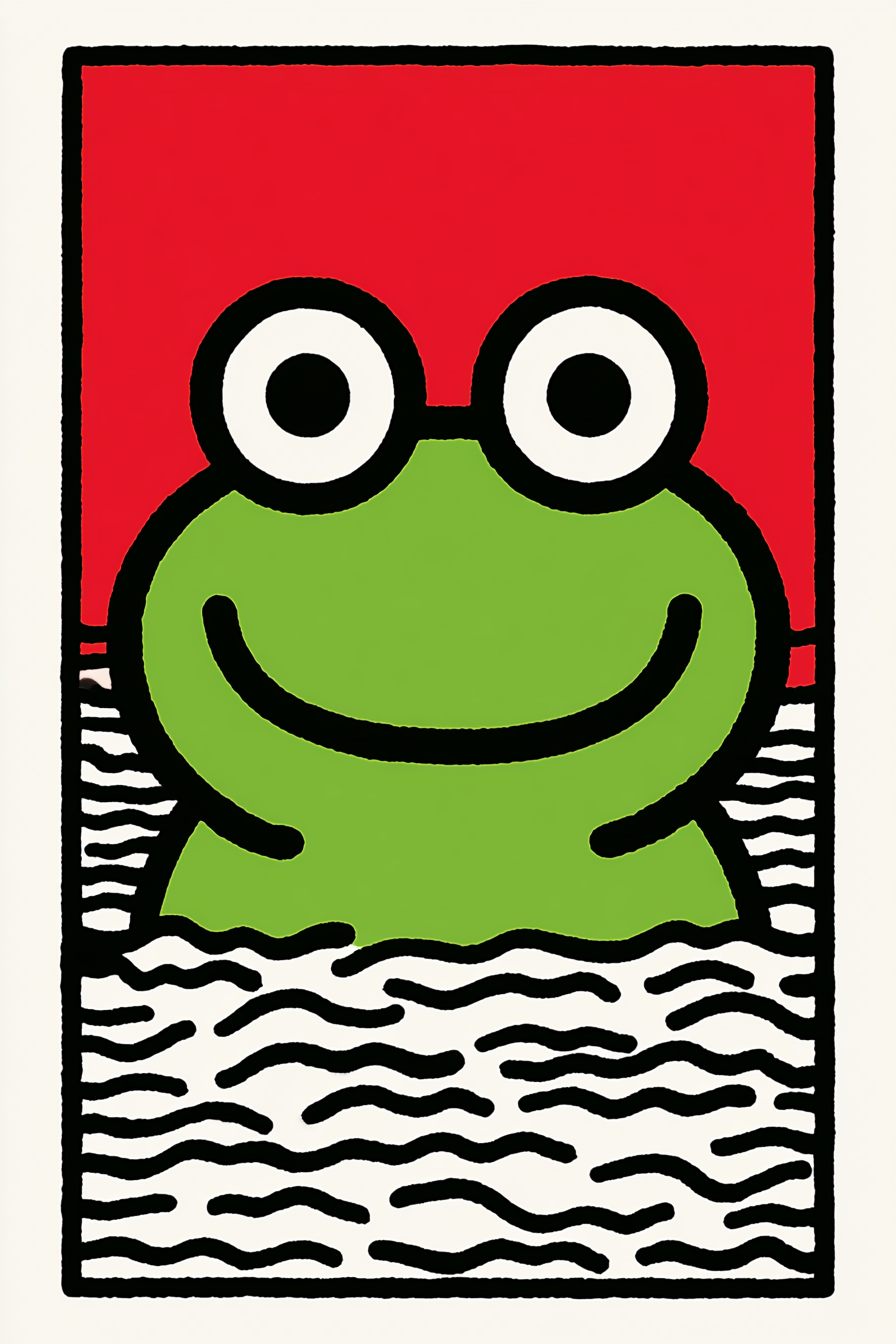 Ranita sonriente en el río