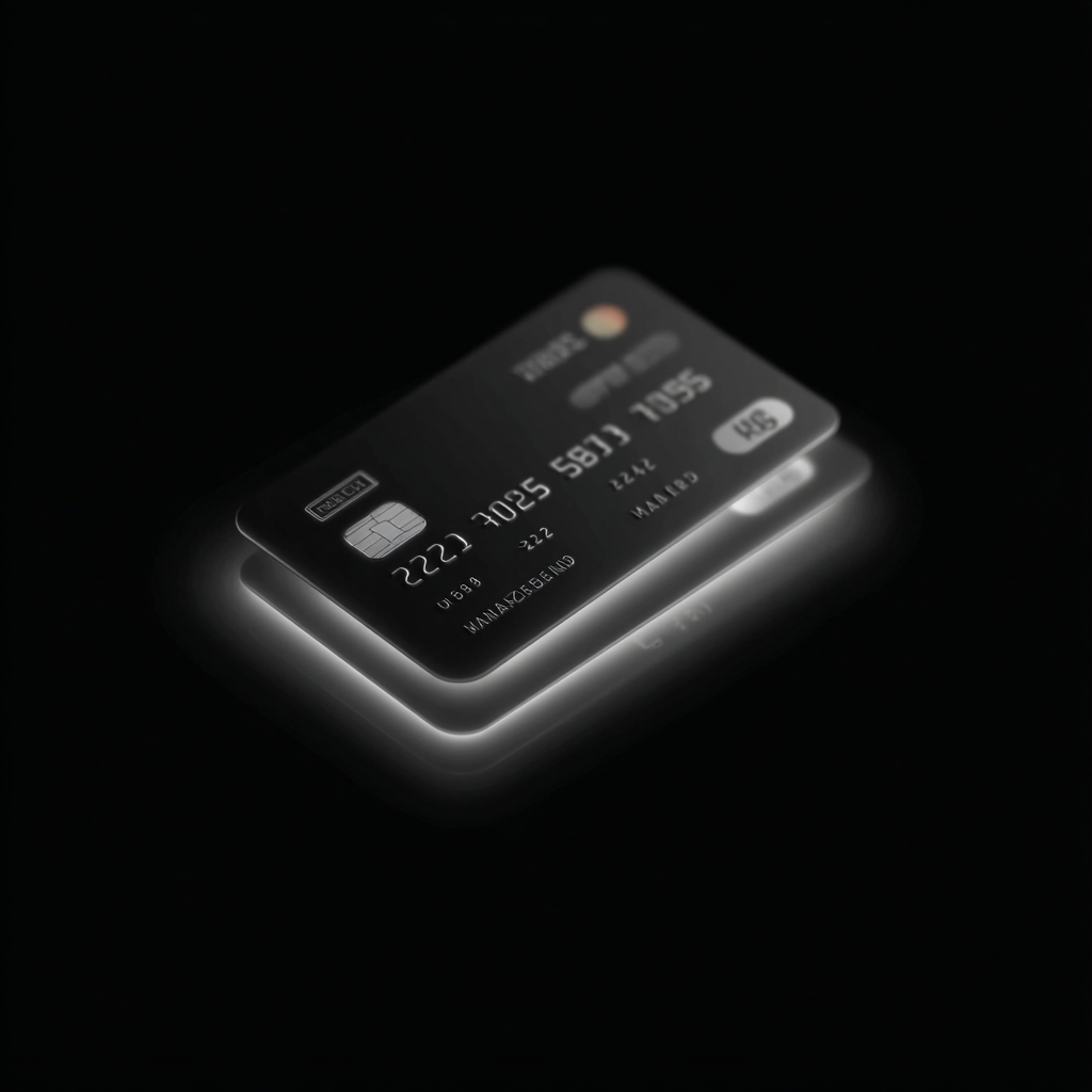 Luxury Credit Card Floating in Neon Darkness