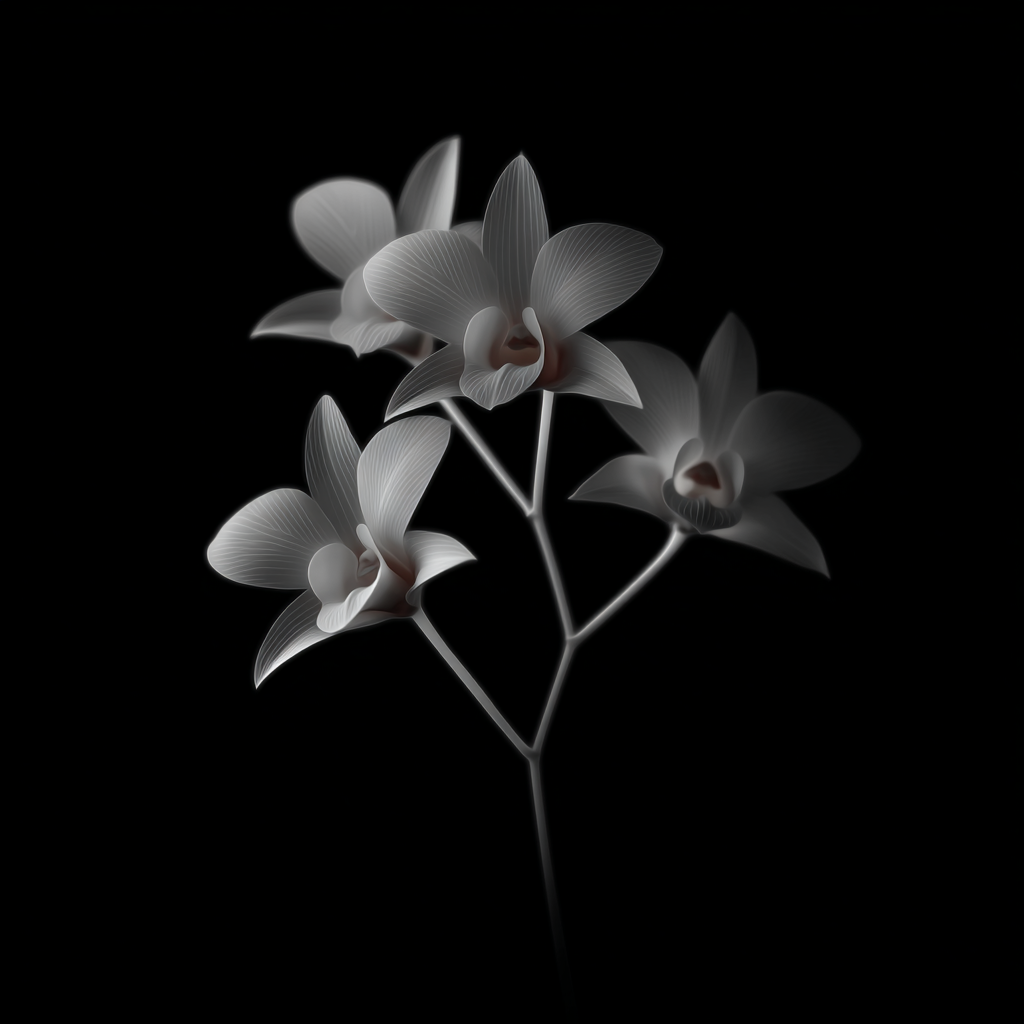 Orchideen in körniger 35-mm-Abstraktion