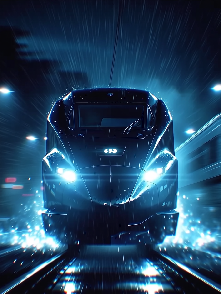 Hyper-Train through a Rainy Cyber City