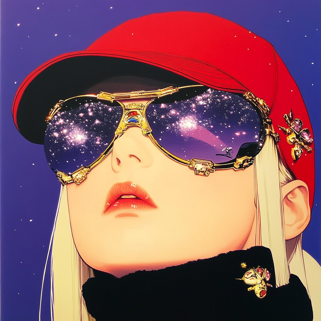 Techno-futuristischer Vampir im Sorayama-Otomo-Stil