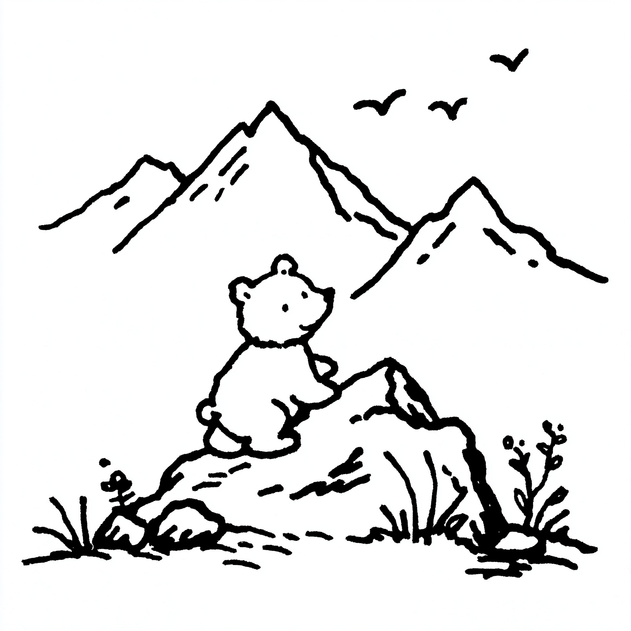 Kleiner Bär erklimmt einen Berg
