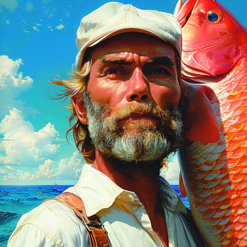 Fisherman Posing With His Latest Catch