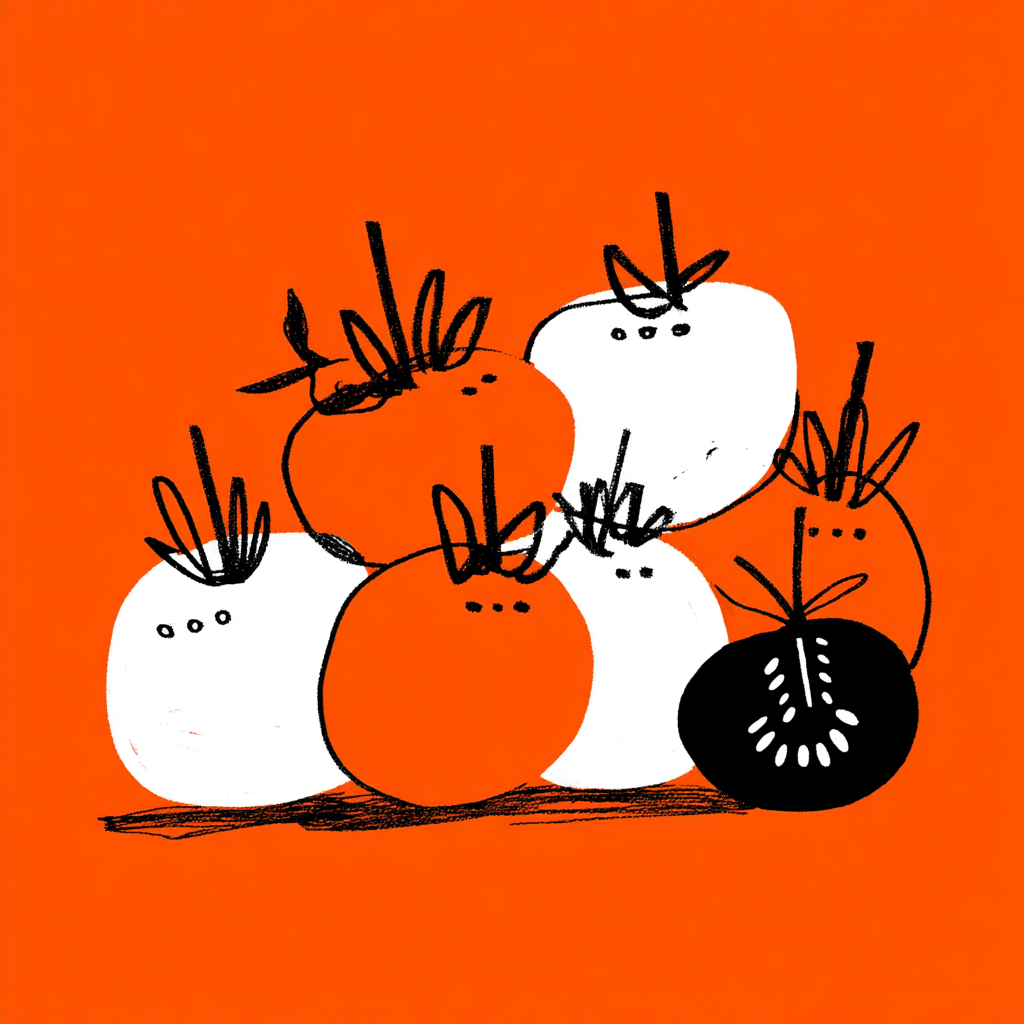 Ripe Tomatoes in Flat Vector Style