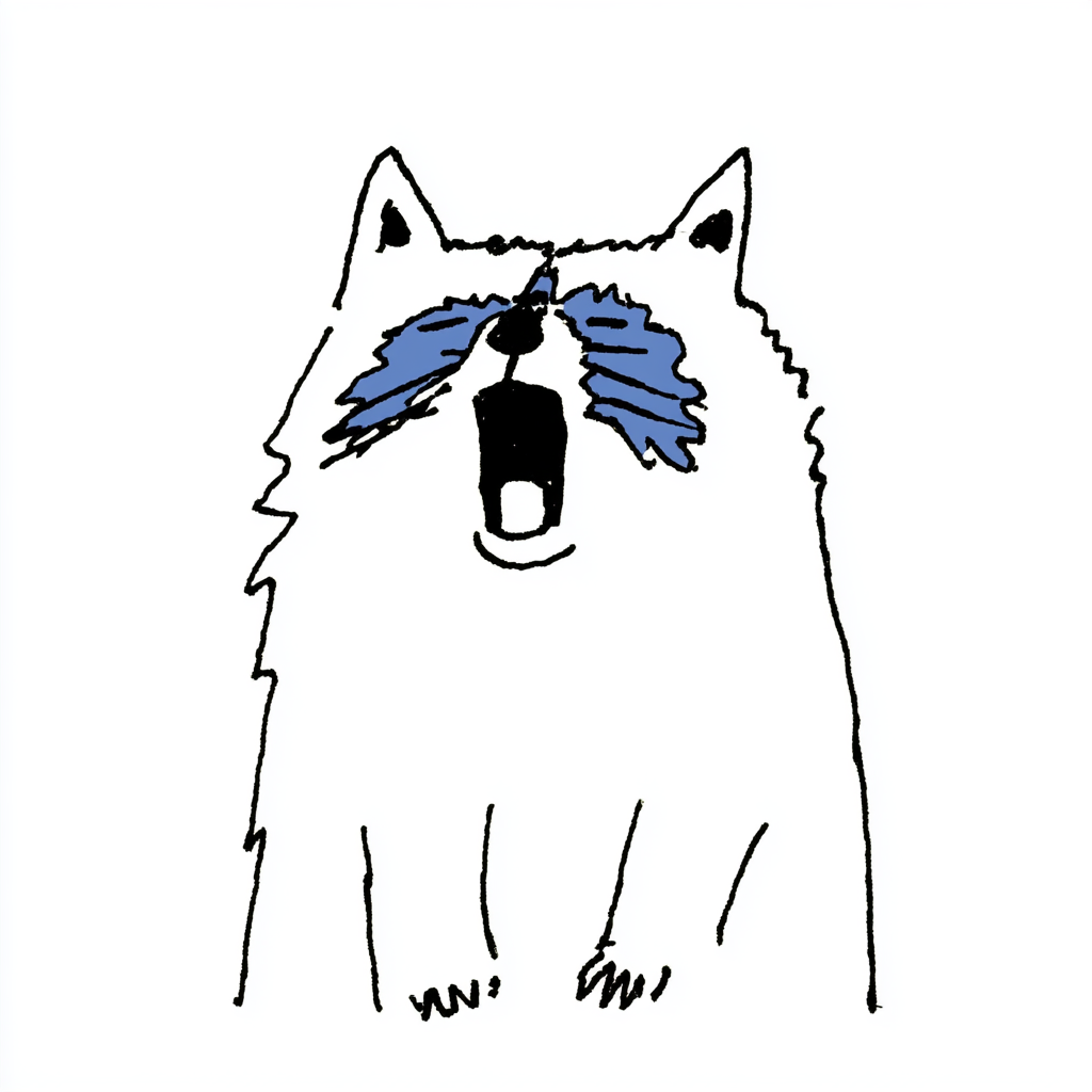 Gähnender Waschbär