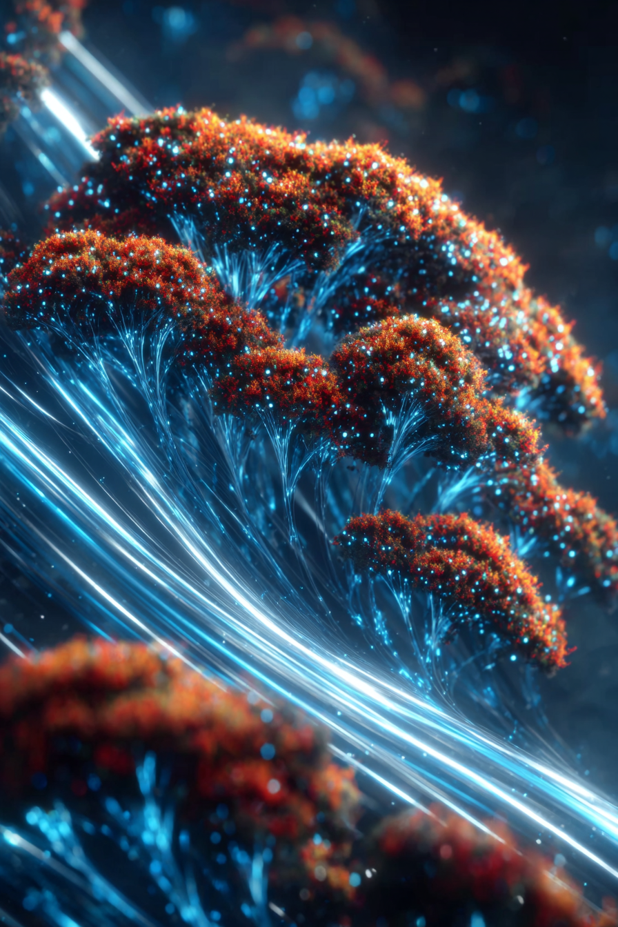 Biolumineszenter Wald aus Plasmaranken