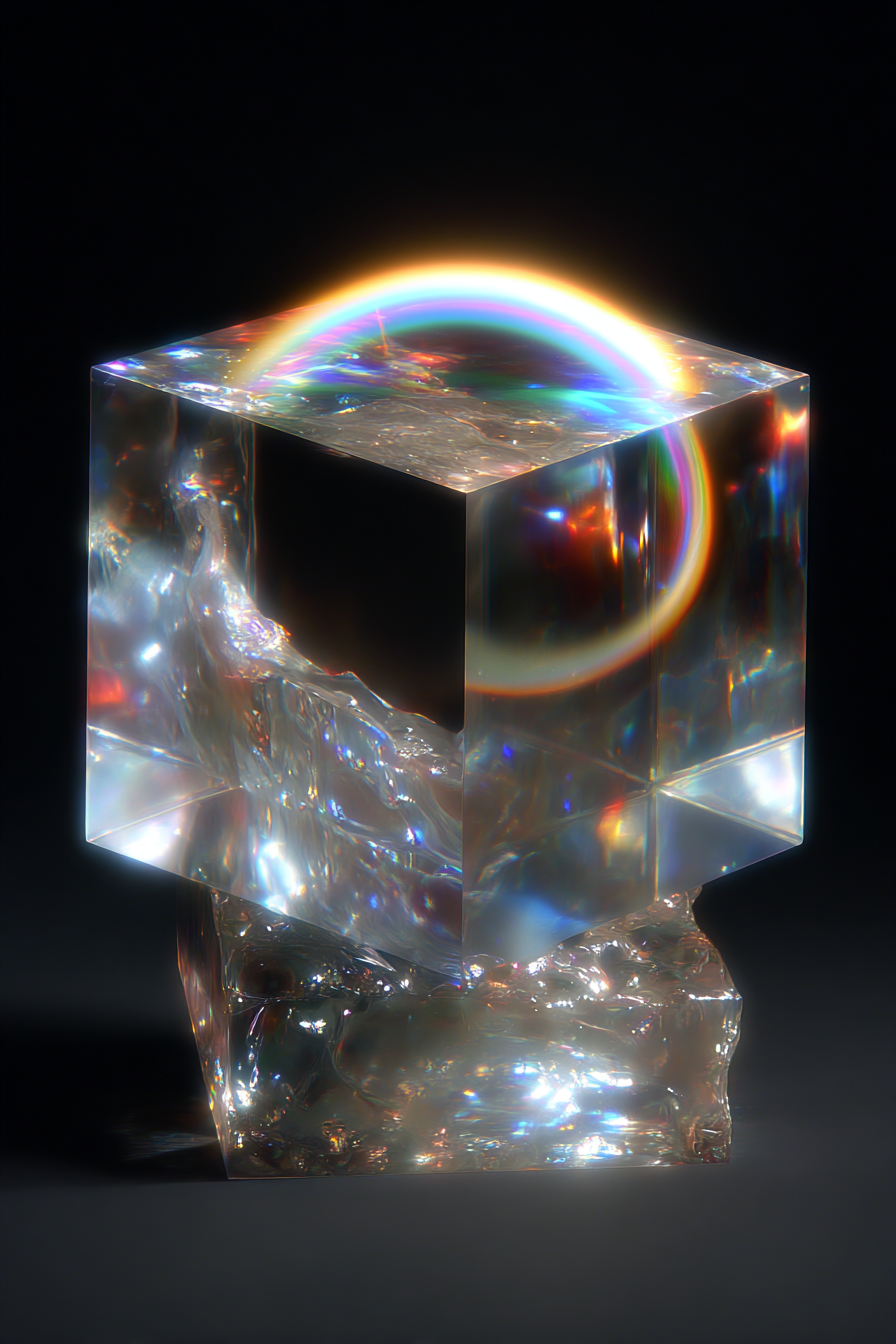 Prismatic Halo Cube on Black