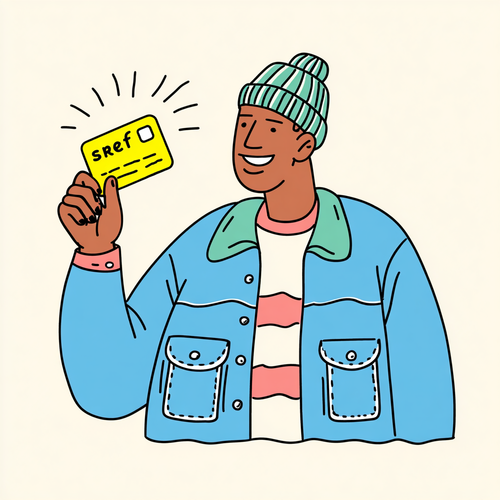 Man Holding a Branded Credit Card