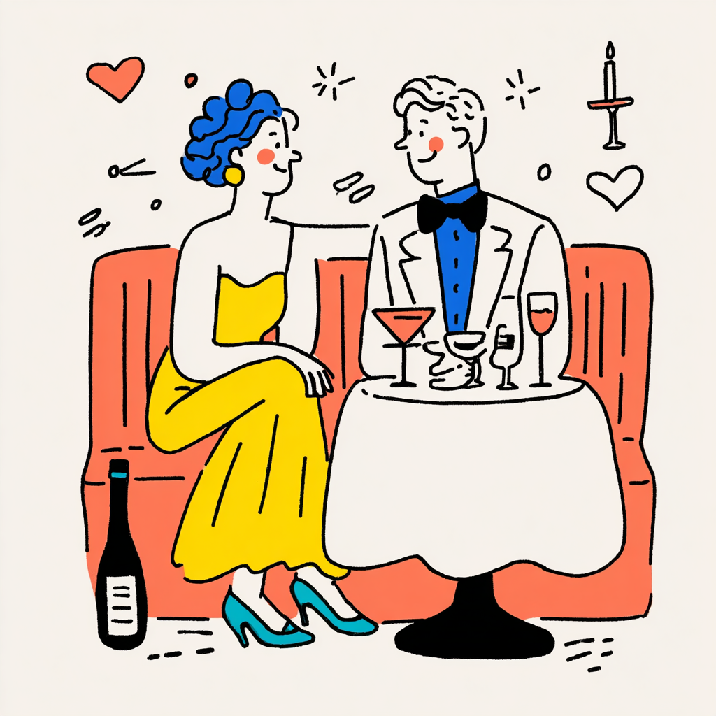 Formal Couple at a Grand Restaurant