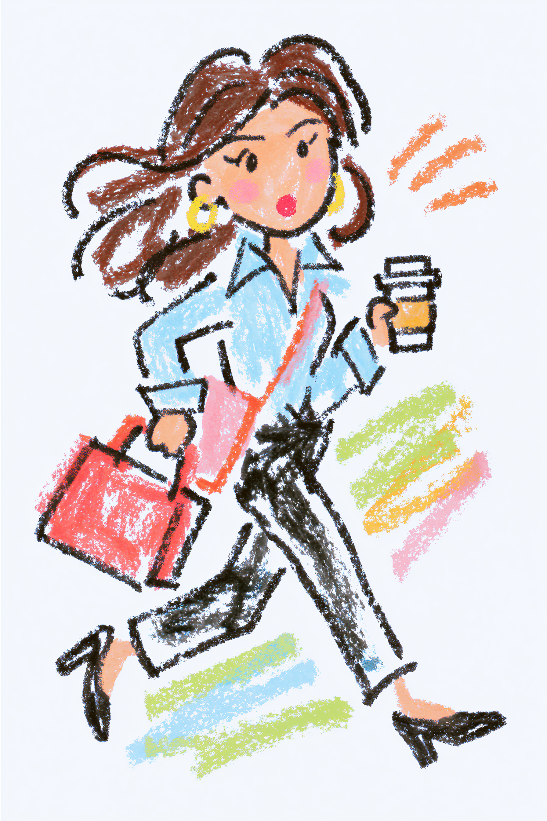 Eilige Frau mit Kaffee
