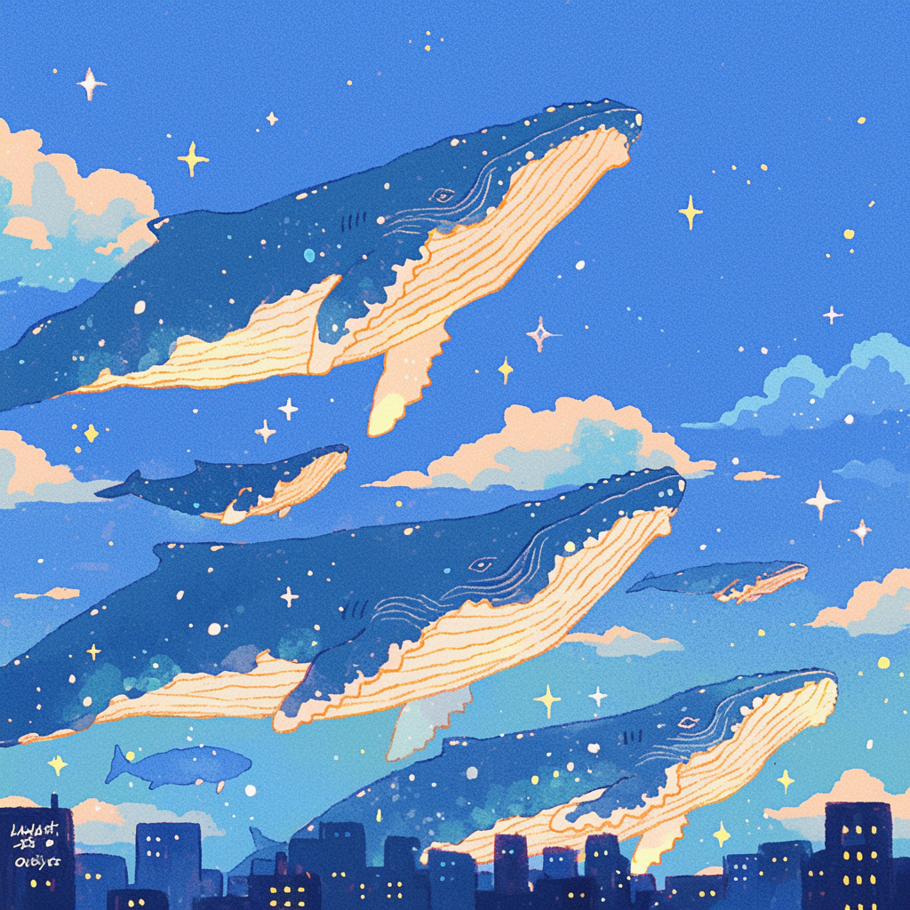 街の空を泳ぐクジラたち