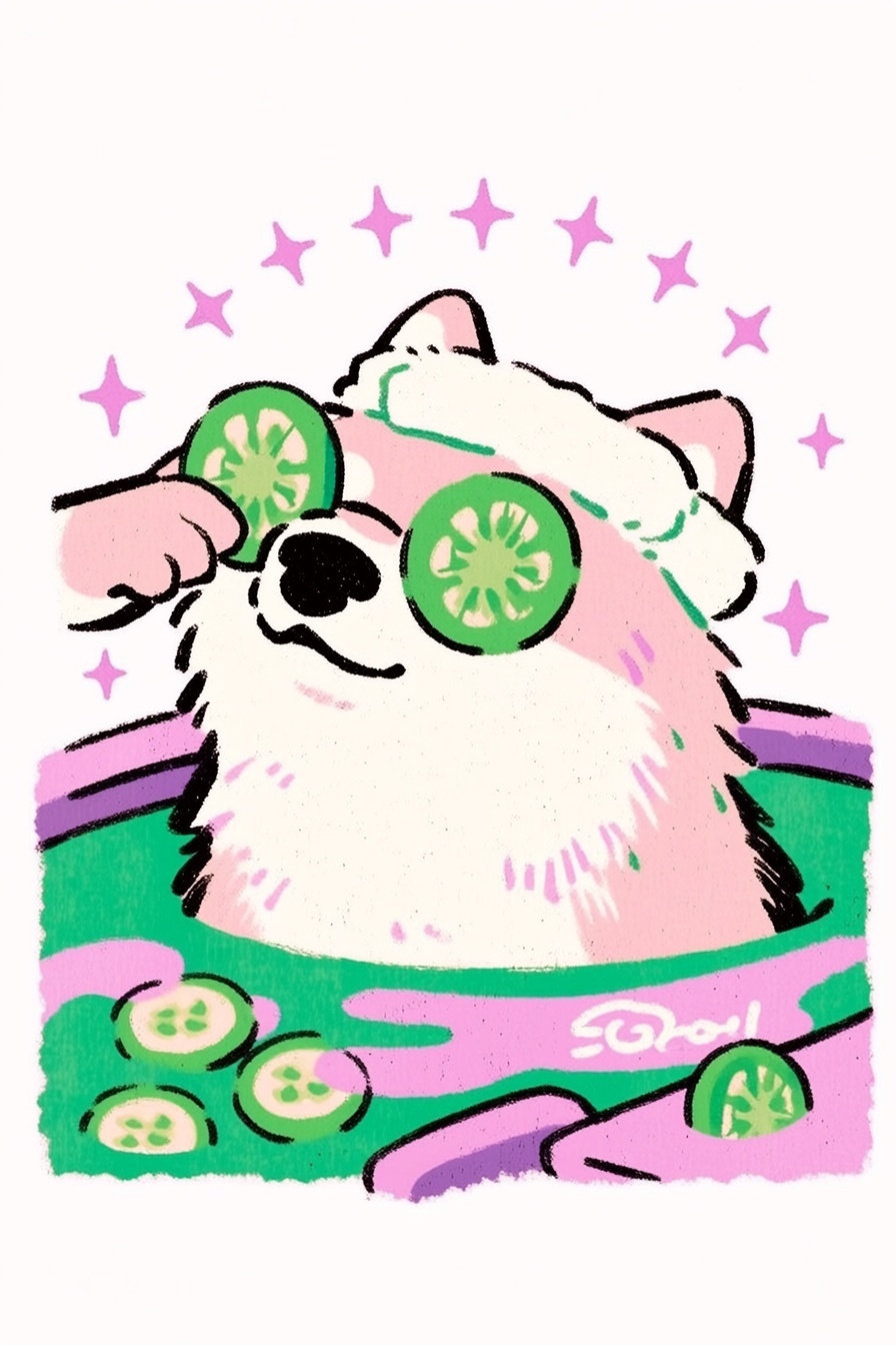 Spa Dog with Cucumber Eye Masks