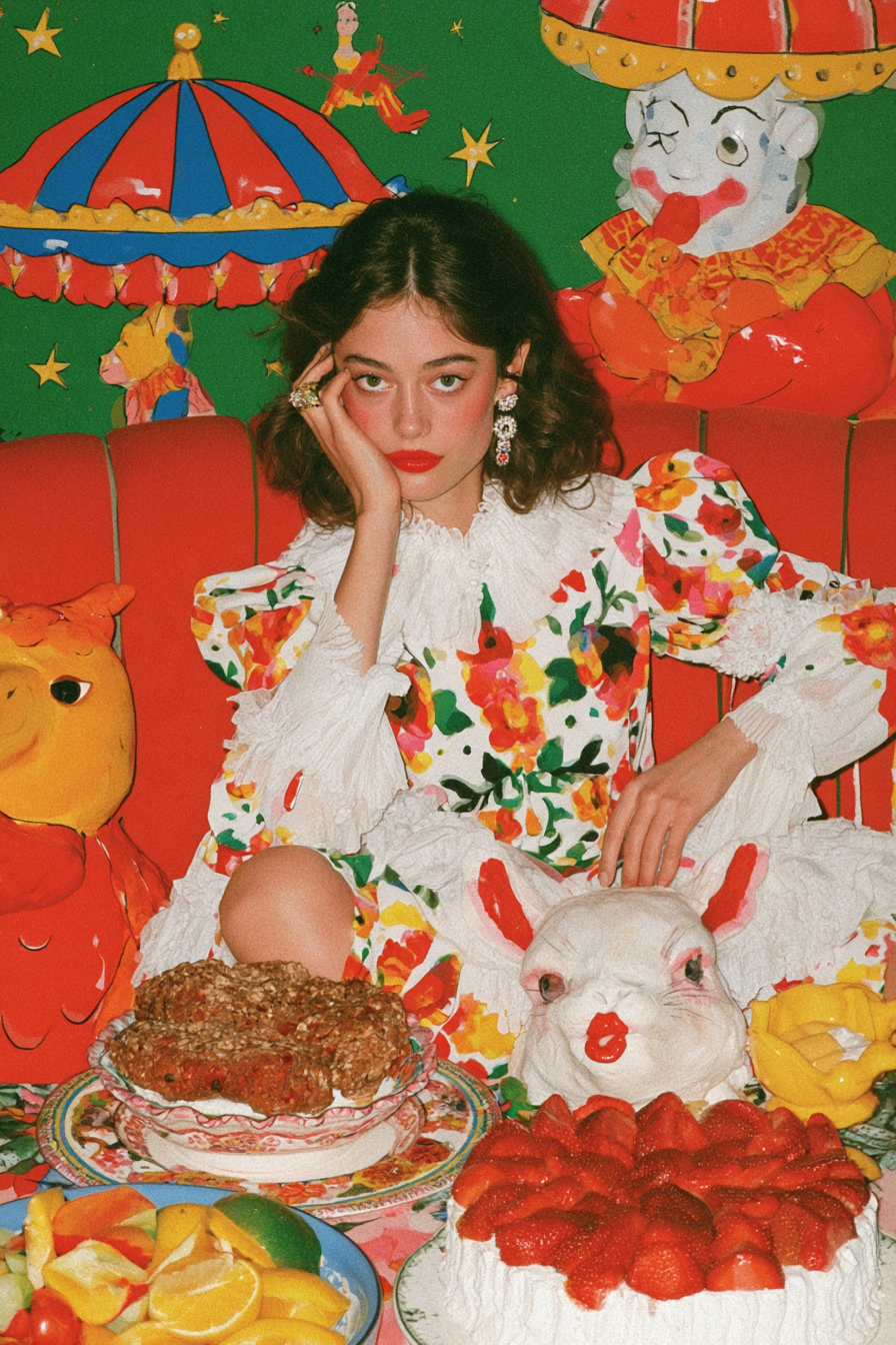 Pastel Fantasy Editorial of a Whimsical Young Woman