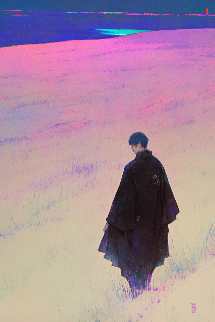 Black-Robed Wanderer on the Purple Coast