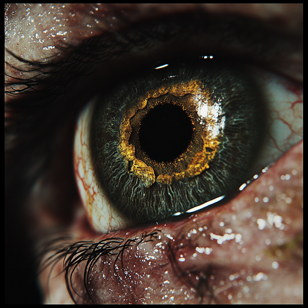 Hyper-Detailed Vibrant Iris Close-Up