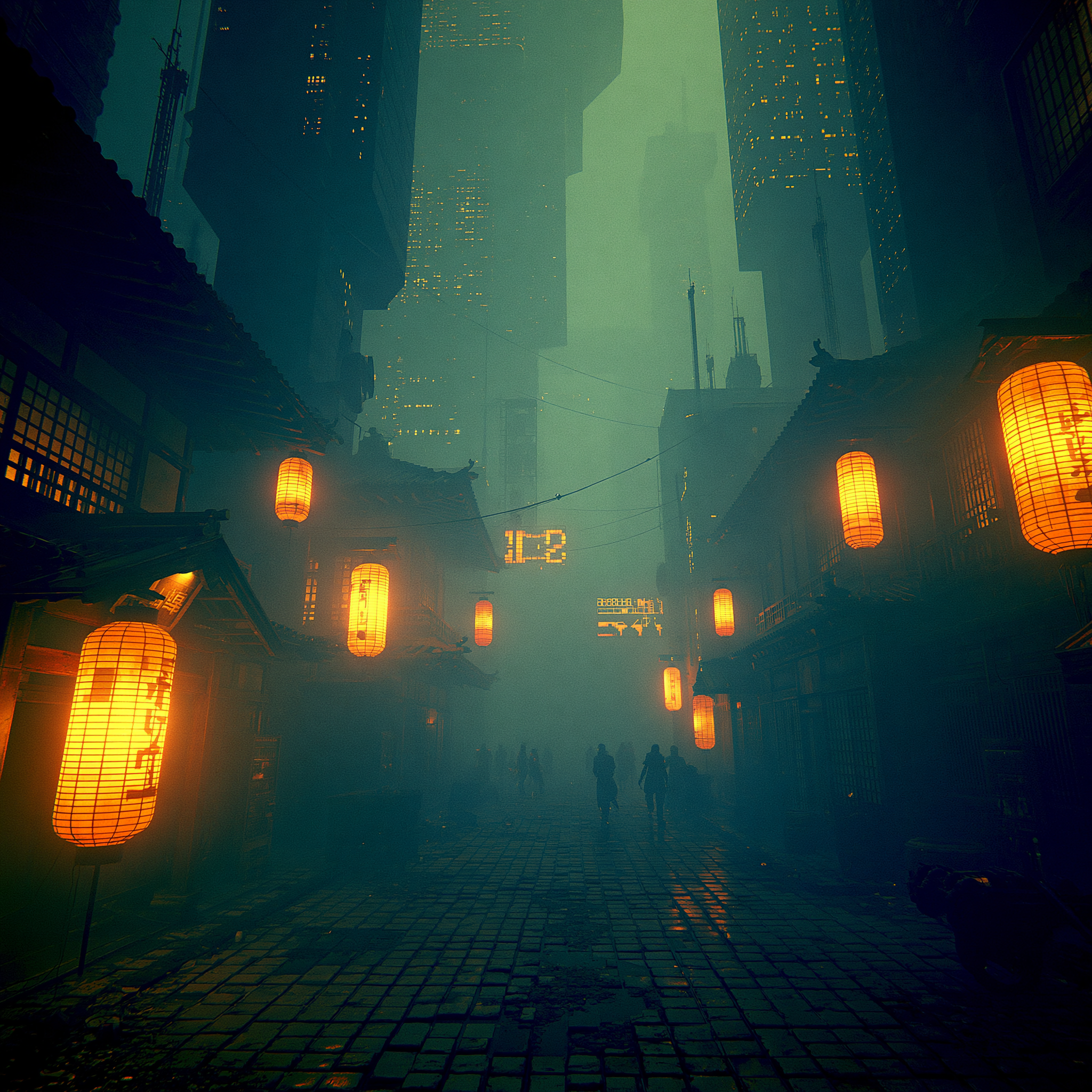 Cyberpunk Showa Arcade District