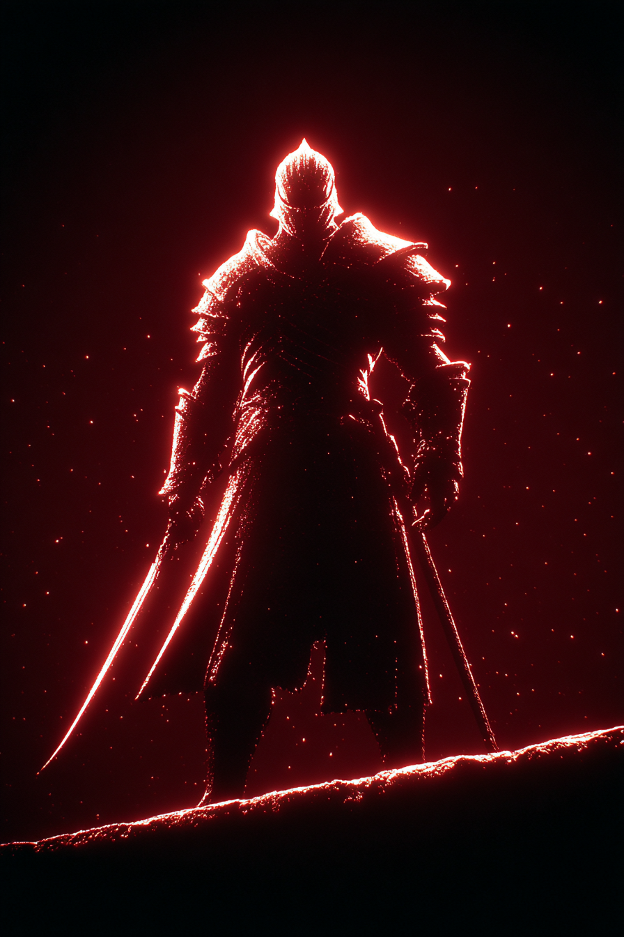Molten-Edged Warrior Above the Abyss
