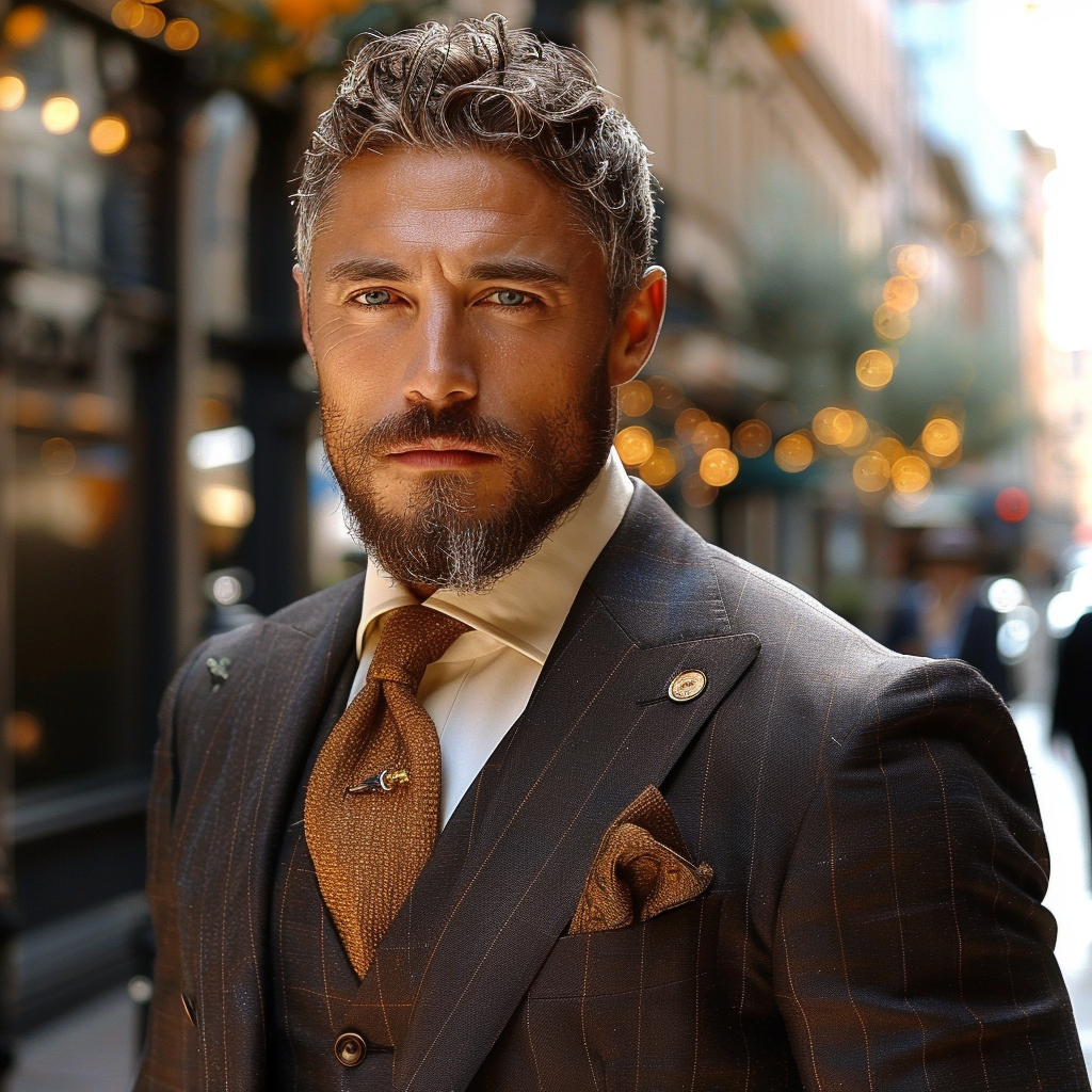 Muscular Man in a Suit