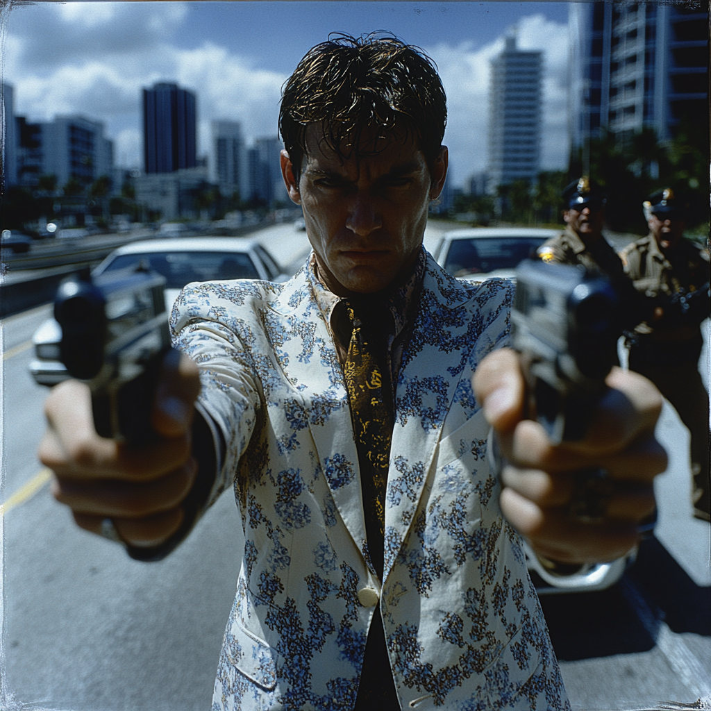 Festnahme auf einem Miami-Freeway der Achtziger