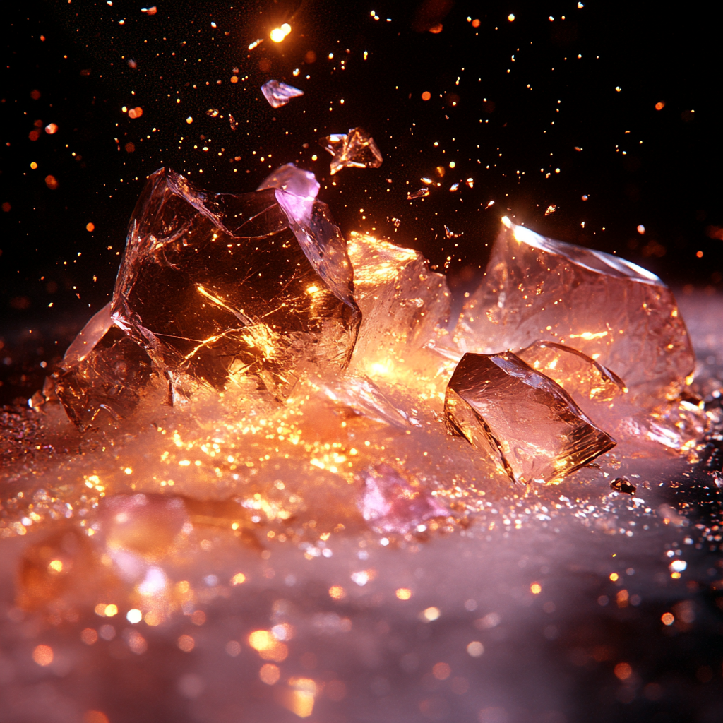 Glass Shattering Toward the Camera