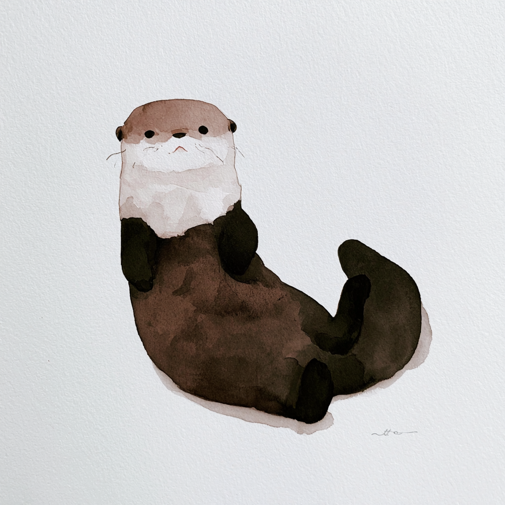 Loutre Détendue au Style Doux et Raffiné