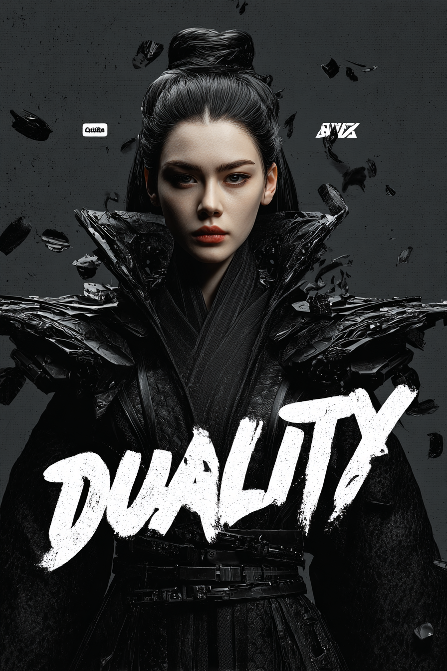 Duality Hanfu Woman with Robotic Limbs