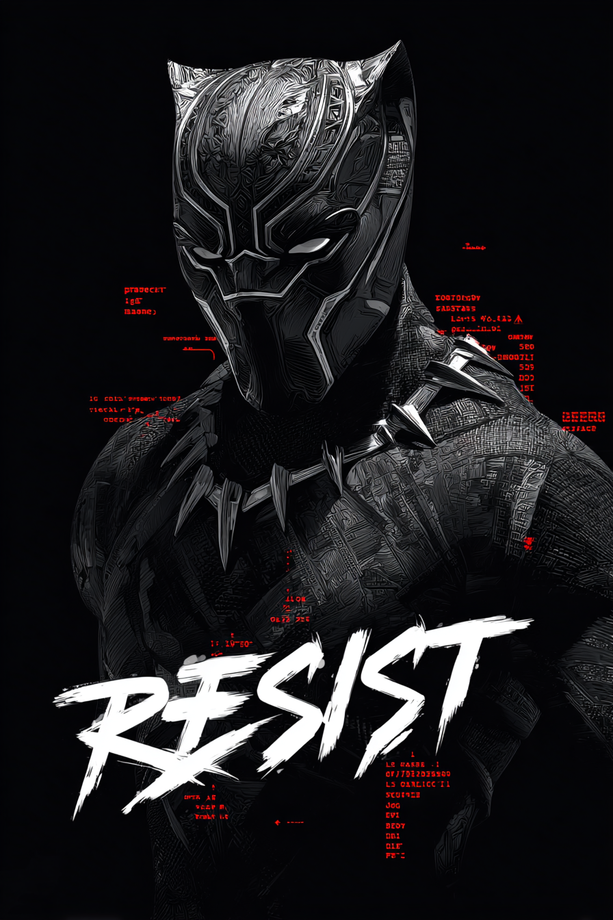 Resist Warrior in Ink Collage