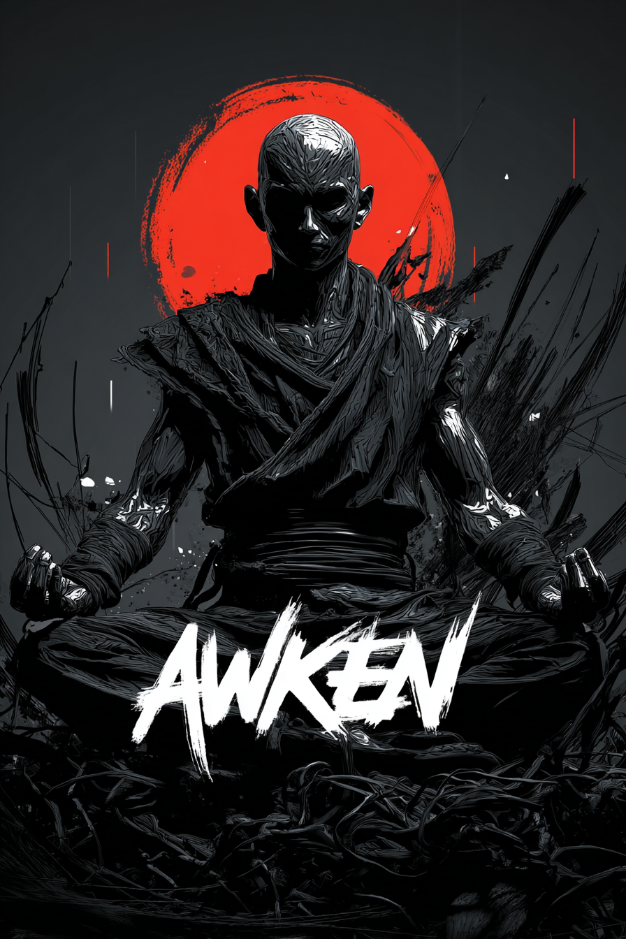Awaken Meditation in a Swirling Ink Void